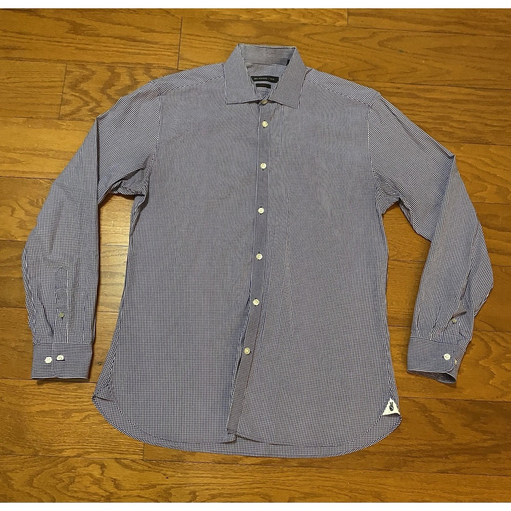 John Varvatos USA Button Up Shirt Mens 16 34/35 Slim Fit Purple Long sleeve